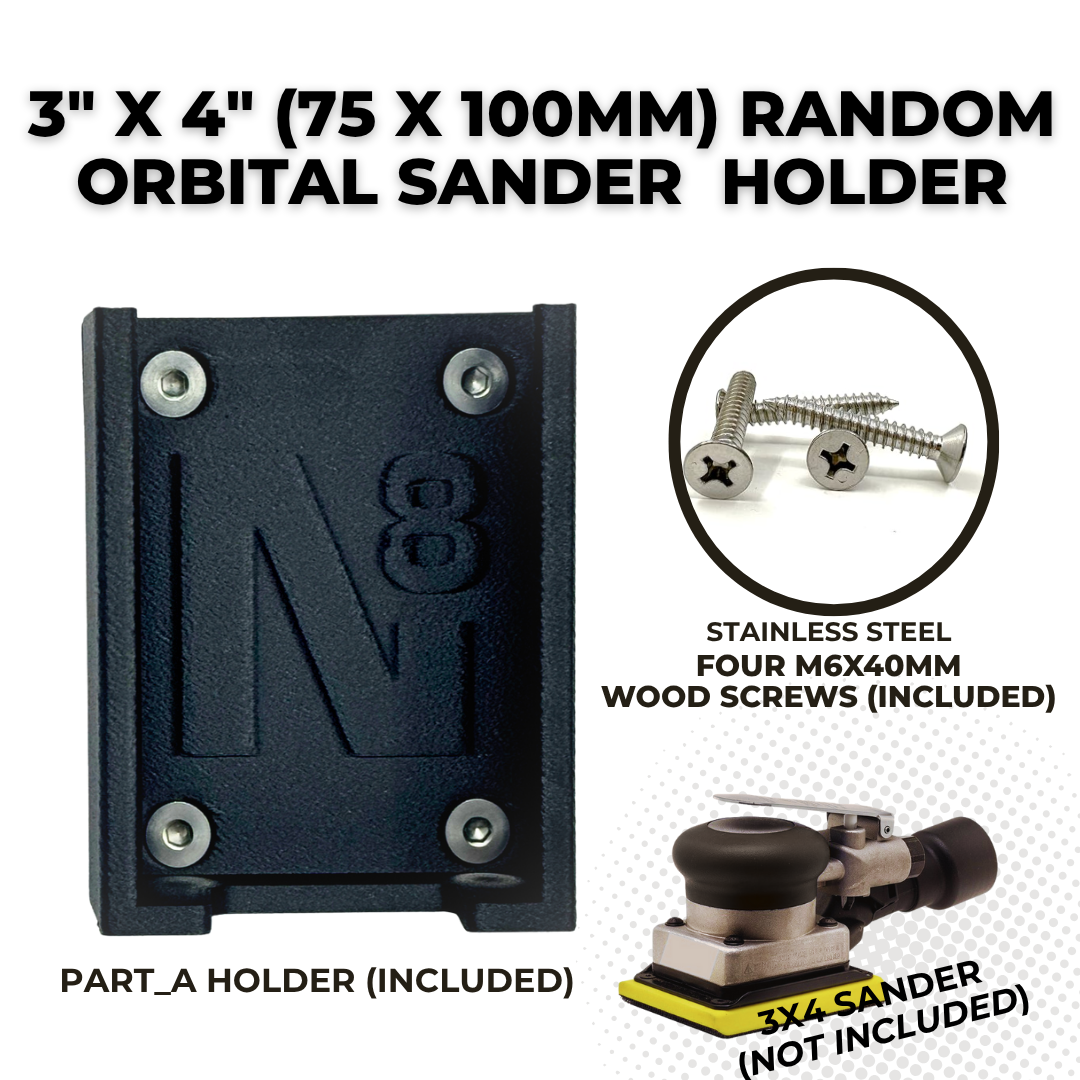 TierCraft Industrial 3" x 4" (75 x 100mm) Random Orbital Sander Holder Shop Organization
