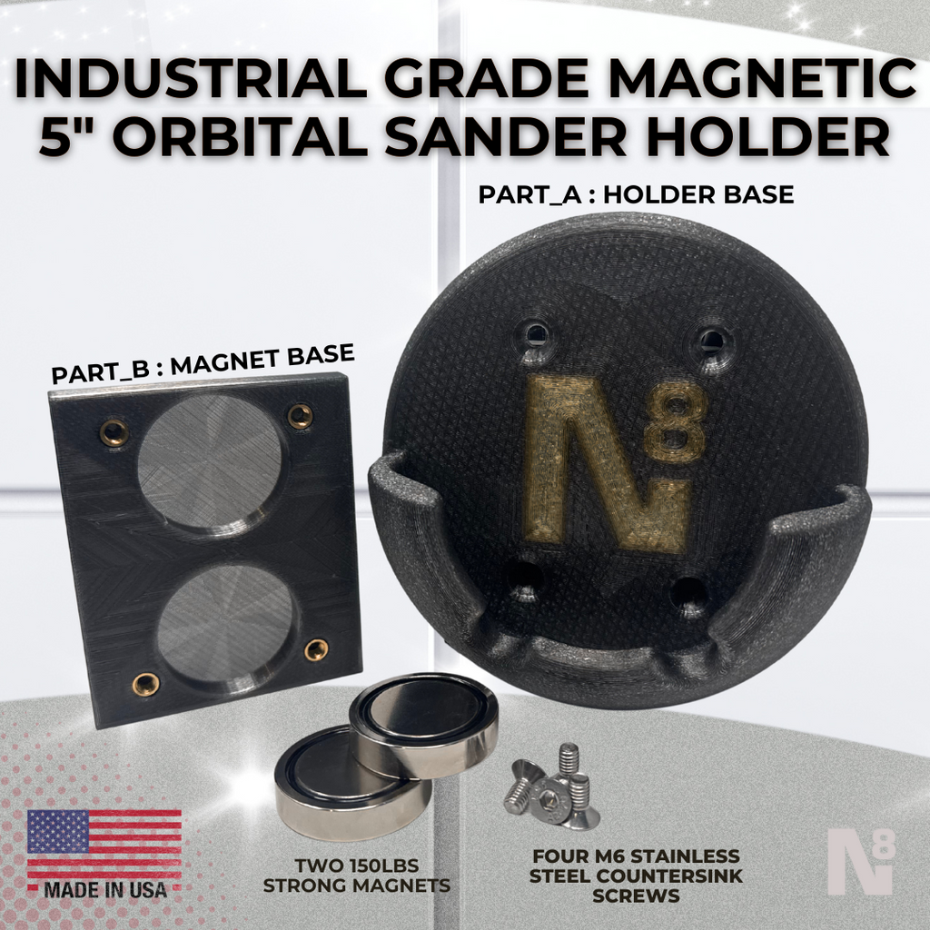 TierCraft industrial grade Dual Magnetic 5" Orbital Sander Holder Carbon Fiber