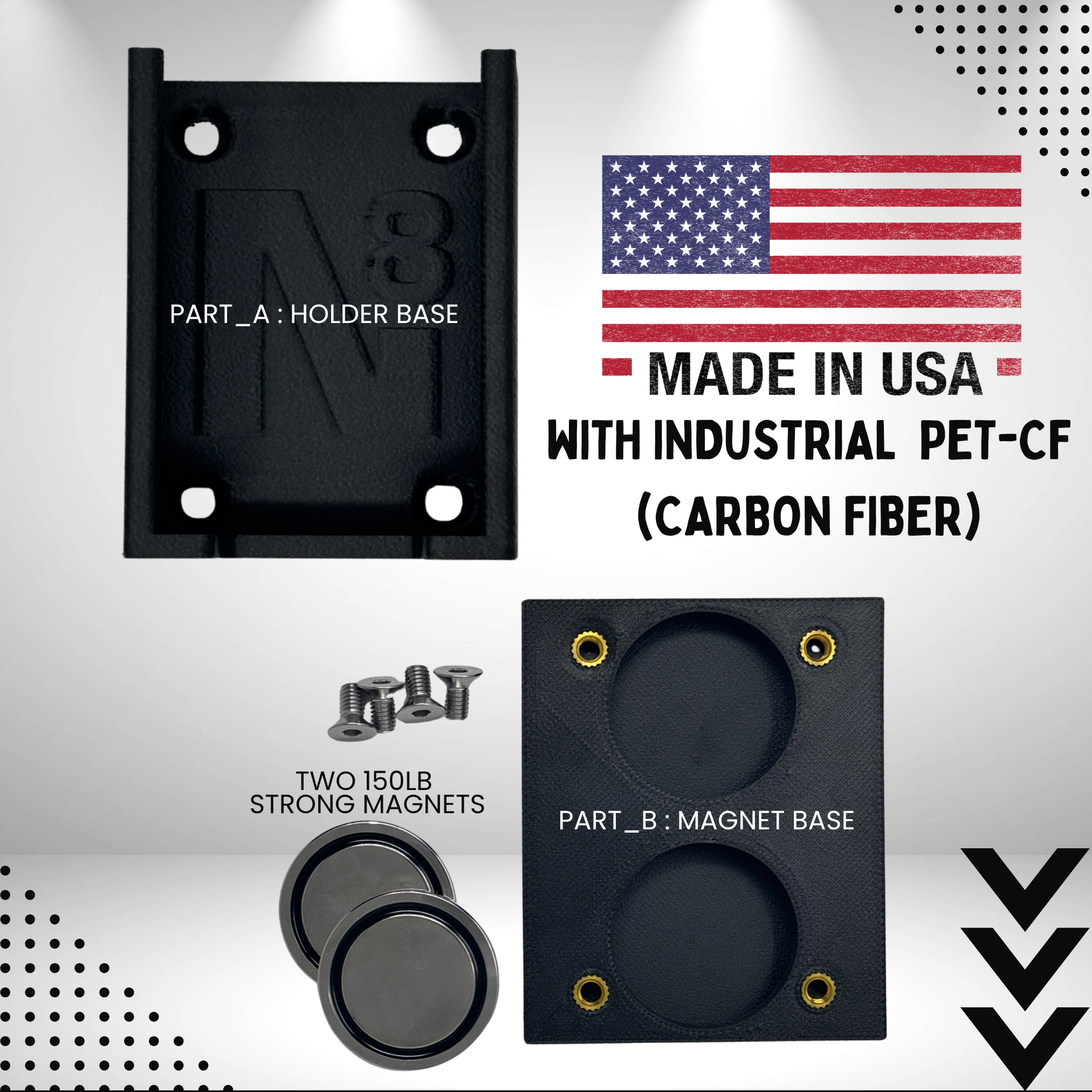 TierCraft Magnetic 3" x 4" (75 x 100mm) Random Orbital Sander Holder Shop Organization