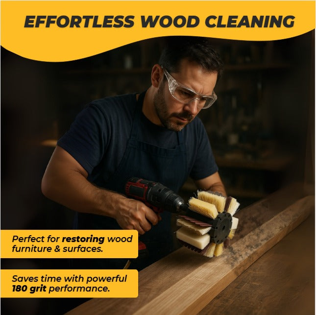 Drill Attached Flap Sanding Wheel Brush Woodworking Varnish Oil Wax Removal