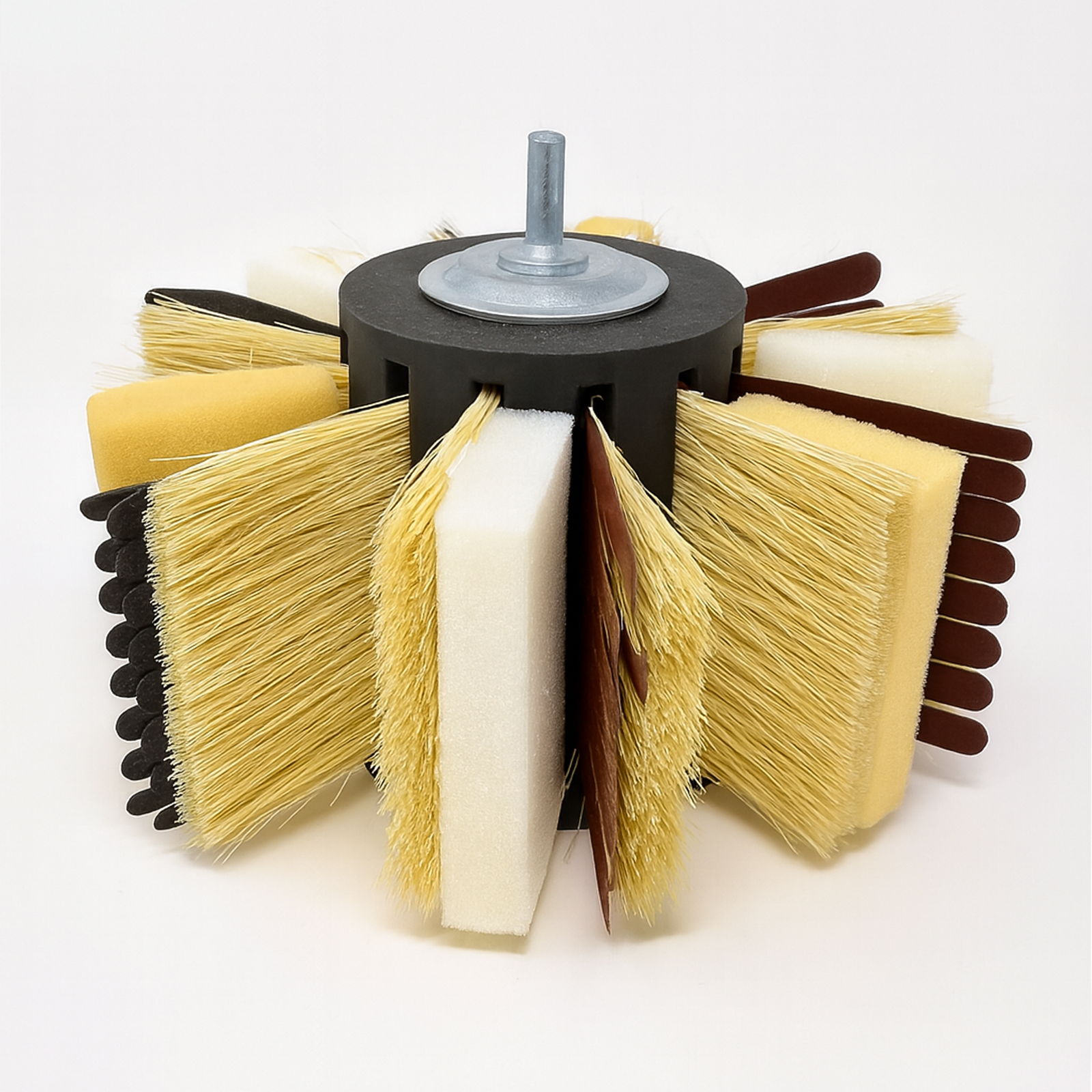 Drill Attached Flap Sanding Wheel Brush Woodworking Varnish Oil Wax Removal