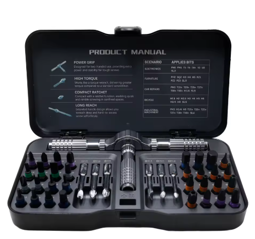 40 in 1 Magnetic Screwdriver Set, Screwdriver Set with 40 PCS Magnetic Bits, Ratcheting Screw Driver with Rotatable Ratchet Handle, Ratchet Screw Driver Kit with Carry Case
