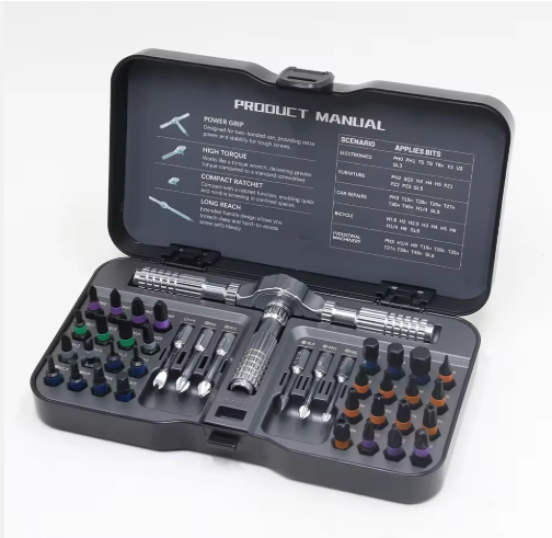 40 in 1 Magnetic Screwdriver Set, Screwdriver Set with 40 PCS Magnetic Bits, Ratcheting Screw Driver with Rotatable Ratchet Handle, Ratchet Screw Driver Kit with Carry Case