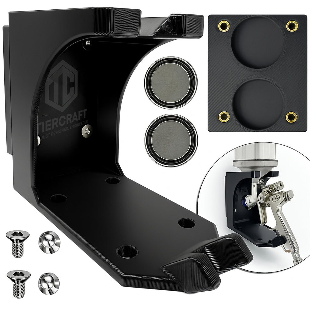 TierCraft Magnetic HVLP Spray Gun Holder – Dual 150lb Magnet Wall Mount